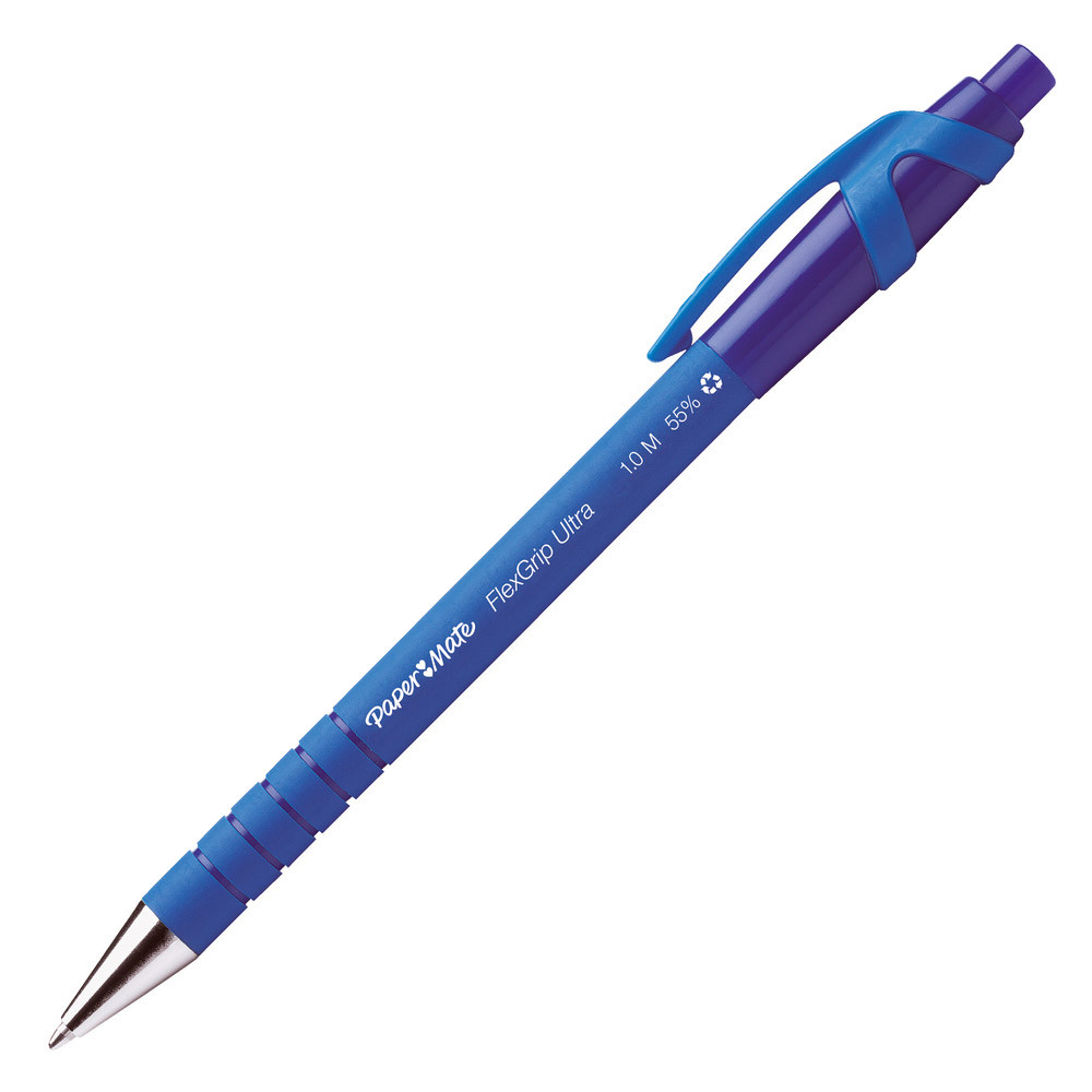 12 stylos-bille Paper Mate® Flexgrip ultra coloris bleu