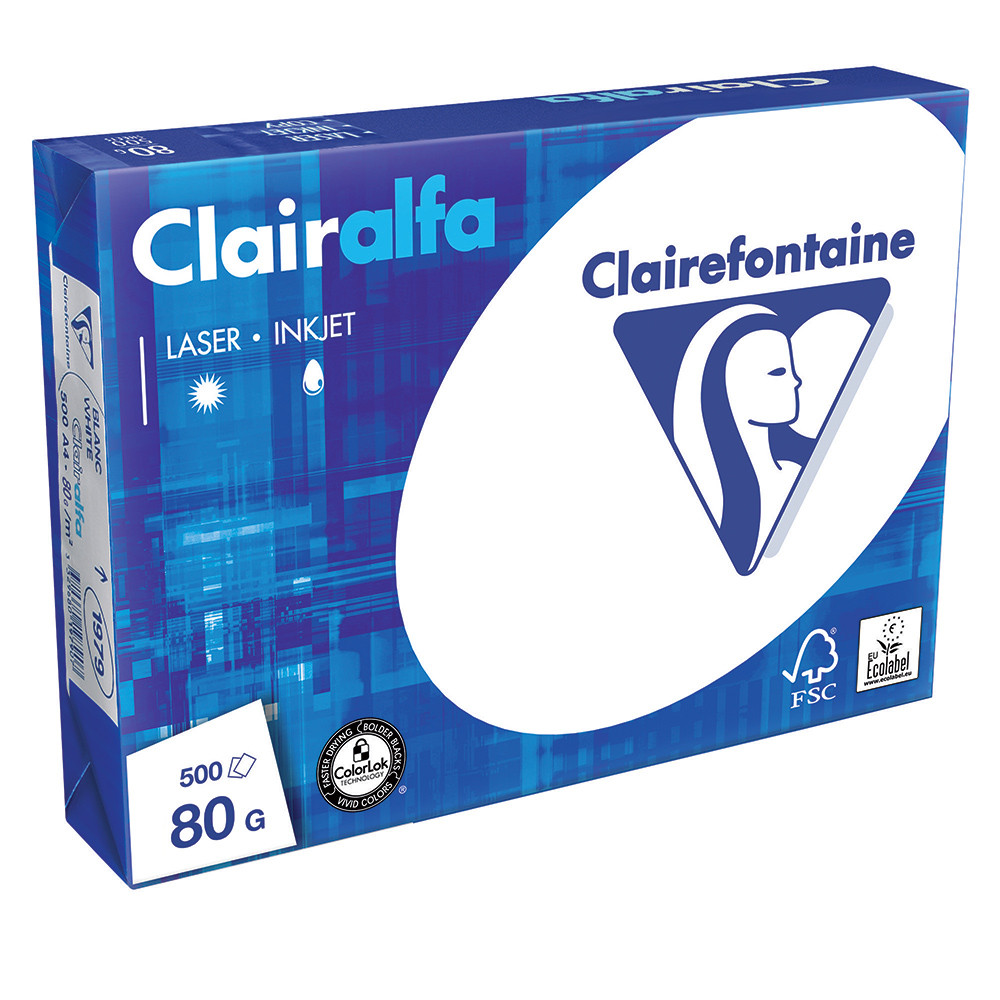 5 ramettes papier Clairefontaine Clairalfa A4 80g