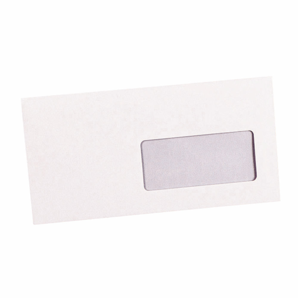 500 enveloppes 114 x 229 blanches avec fenêtre autocollantes La Couronne