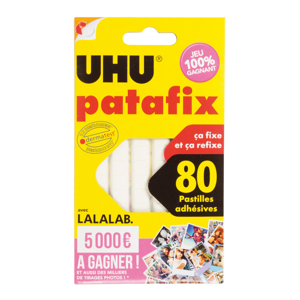 Etui de 80 pastilles blanches UHU Patafix
