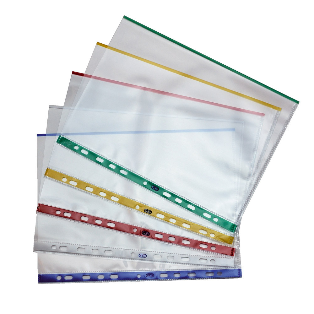10 pochettes polypropylène à bords colorés 9/100e Elba