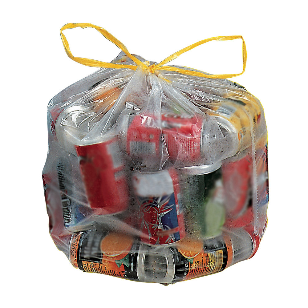 100 sacs poubelle à poignées coulissantes 30 L transparents