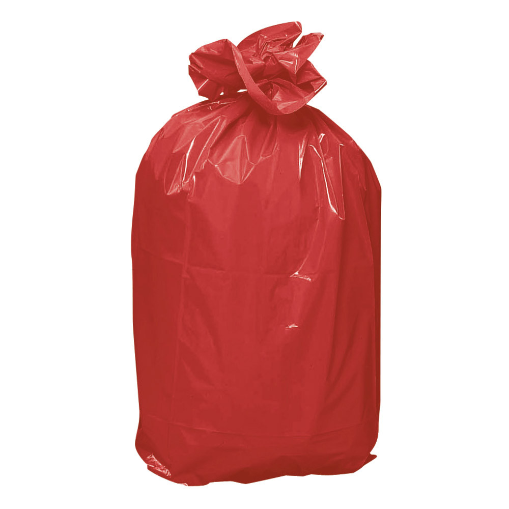 Sacs poubelles rouge 110 L, lot de 100
