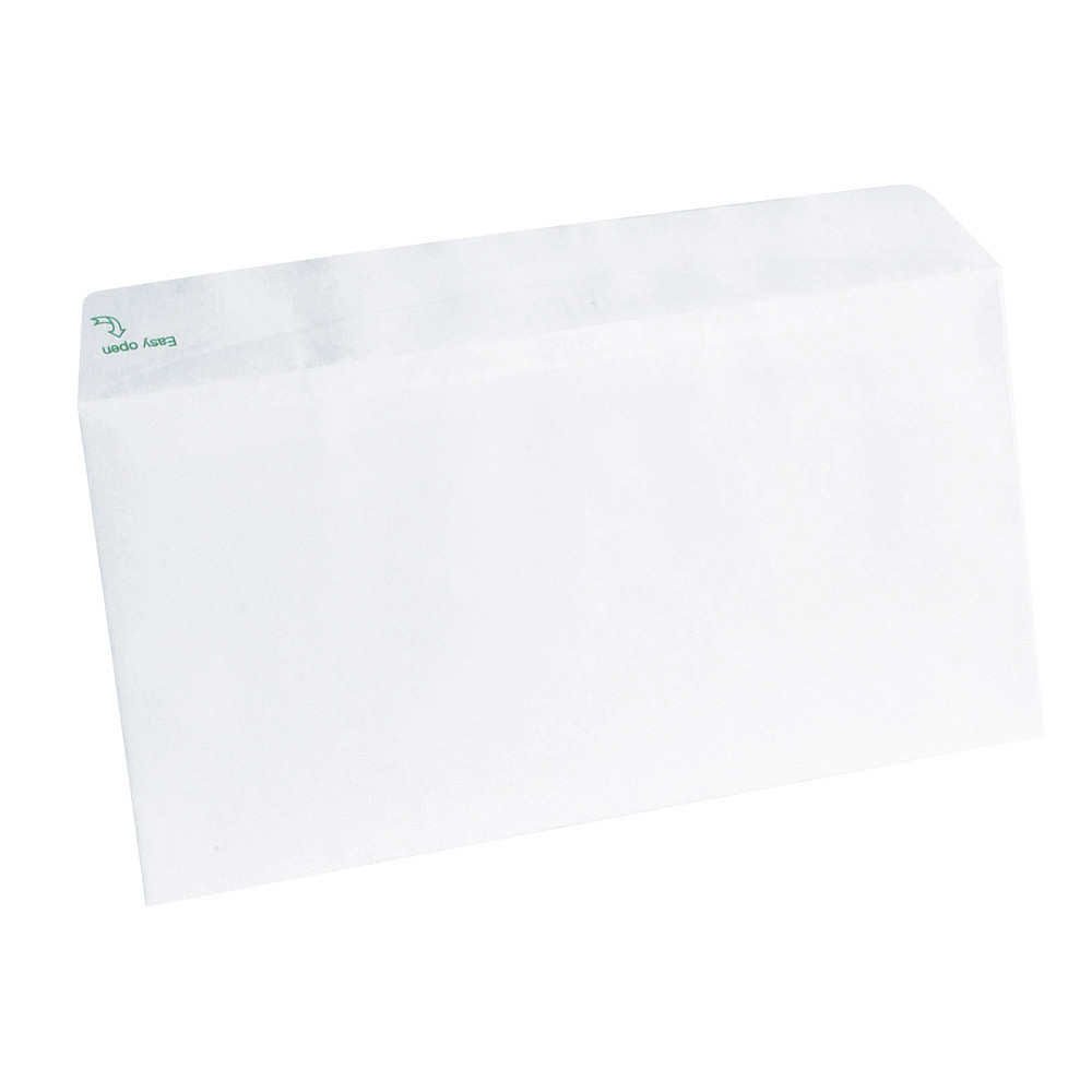 500 enveloppes DL extra blanches Erapure GPV à bande protectrice 110 x 220 mm sans fenêtre papier 10