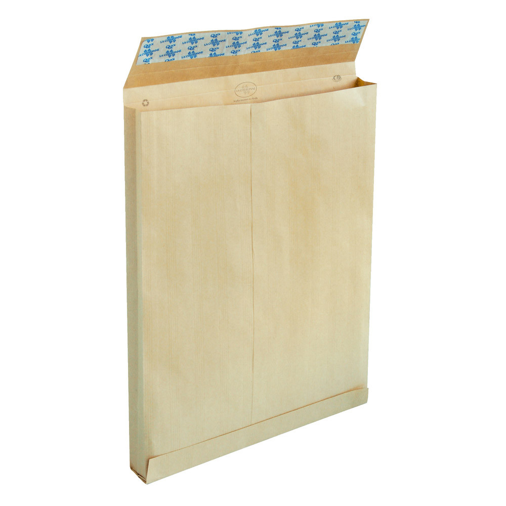 250 pochettes 120 g kraft à soufflets sans fenêtre 280 x 365 mm La Couronne, le lot