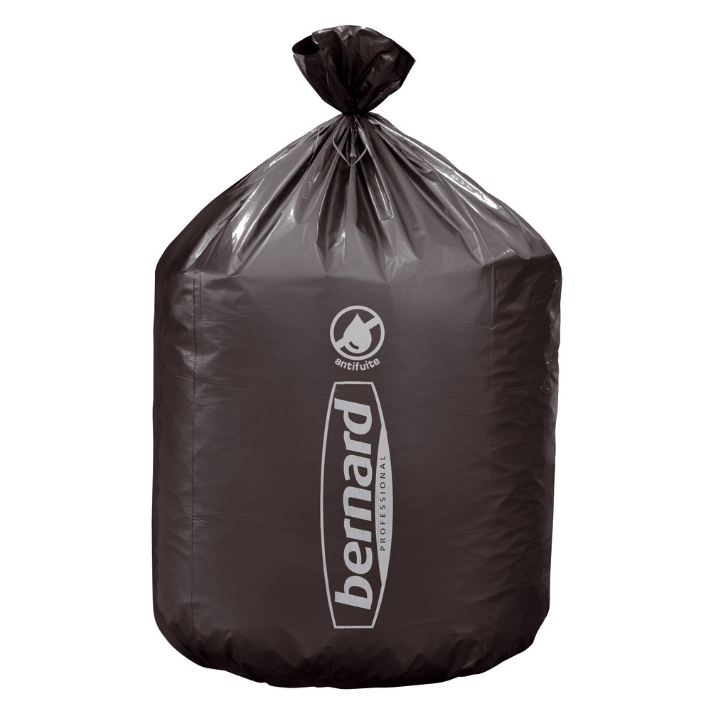 100 sacs poubelle en supertène Bernard 20 L coloris gris