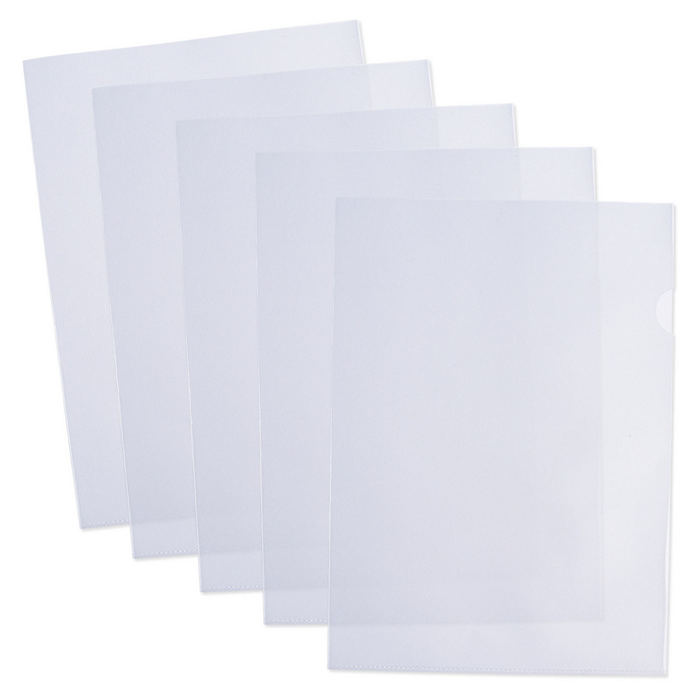 100 pochettes coin en polypropylène grainé 9/100e incolore