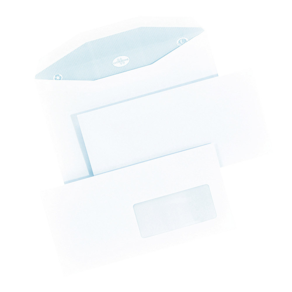 1000 enveloppes C5/6 extra blanches La Couronne pour mise sous pli automatique multimachine 114 x 22