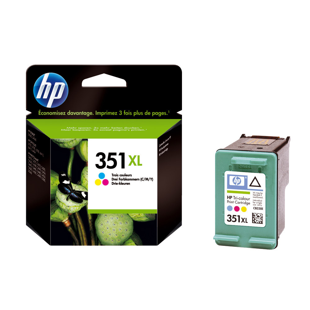 Cartouche HP 351XL couleurs (cyan, magenta, jaune) pour imprimantes jet d'encre