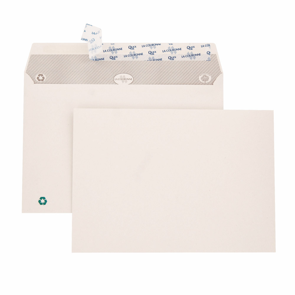 500 enveloppes C6 blanches La Couronne à bande protectrice 114 x 162 mm sans fenêtre papier 100% rec
