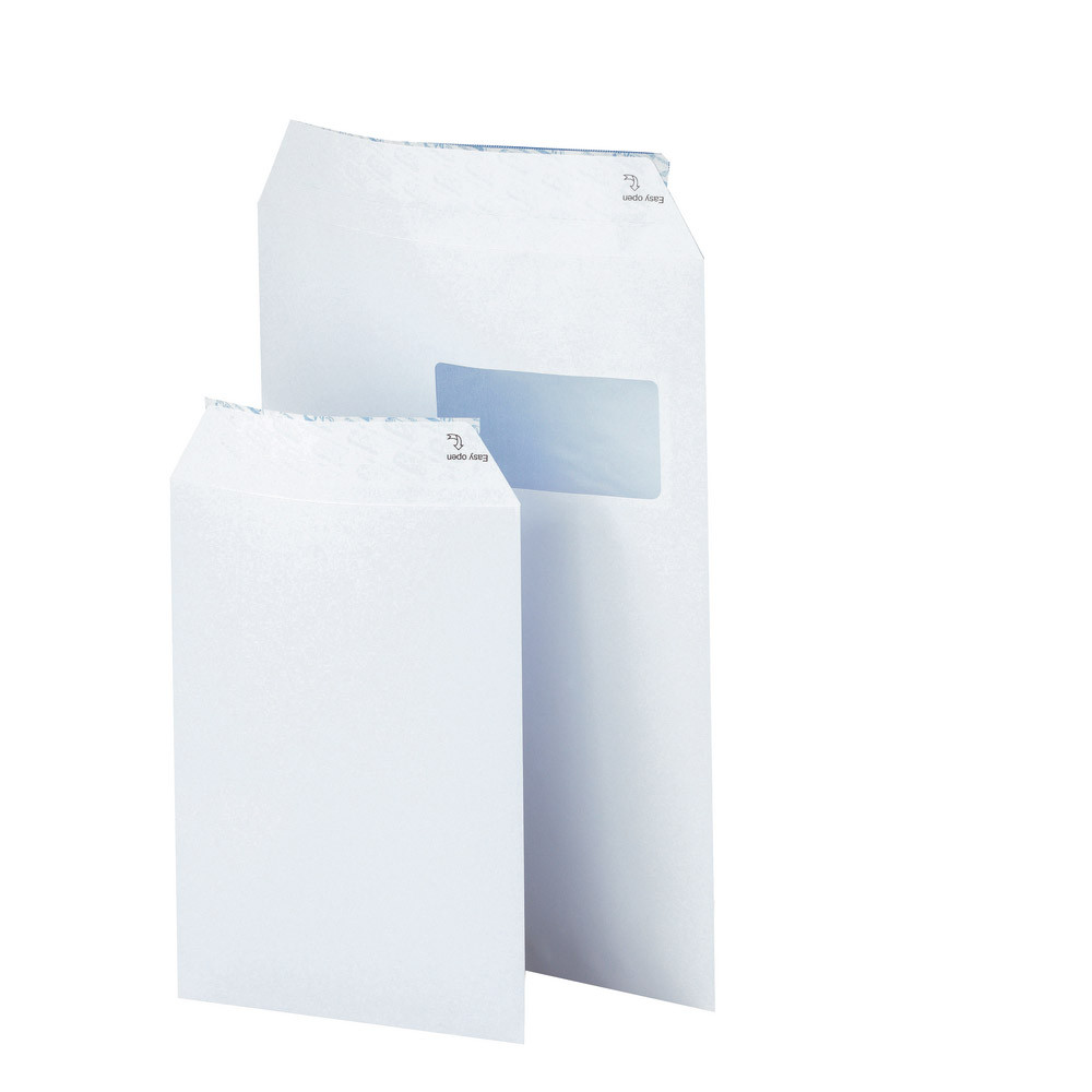 Pochettes avec fenêtre en vélin blanc 90 g 229 x 324 mm, lot de 50