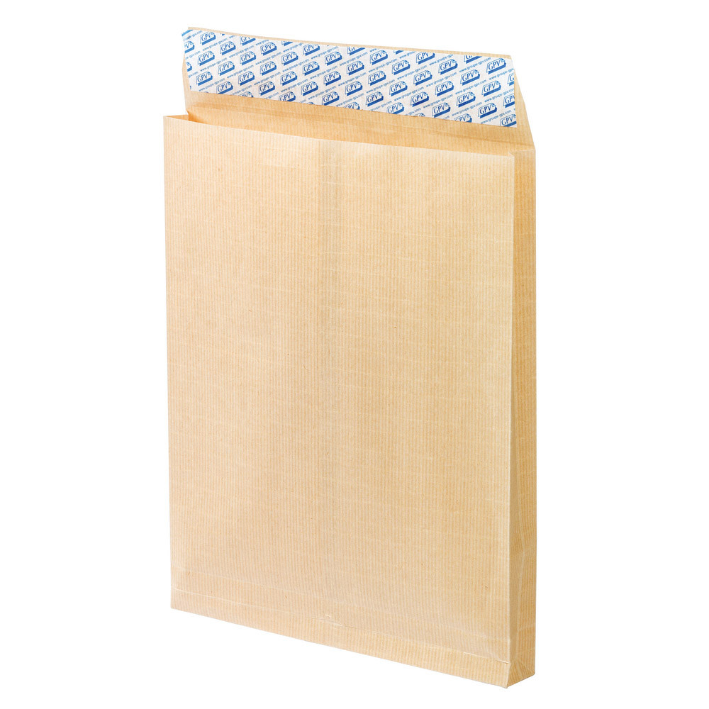 100 Pochettes Kraft armé à soufflets 30 mm GPV format 229 X 324 sans fenêtre