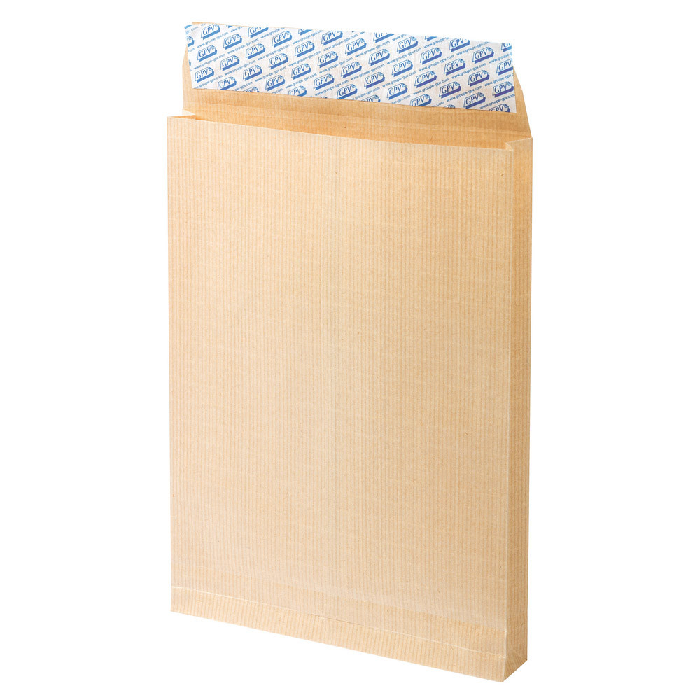 100 Pochettes Kraft armé à soufflets 30 mm GPV format 260 X 330 sans fenêtre