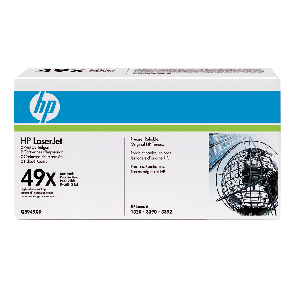 Bipack toner HP 49XD noir pour imprimantes laser