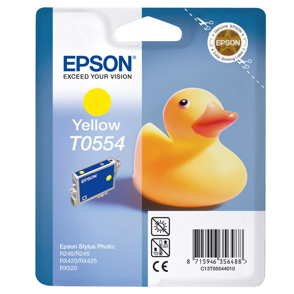 Cartouche Epson T0554 jaune pour imprimantes jet d'encre