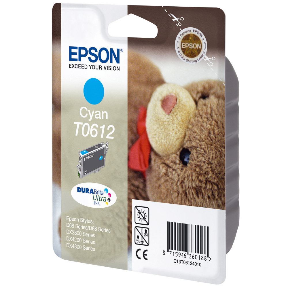 Cartouche Epson T0612 cyan pour imprimantes jet d'encre
