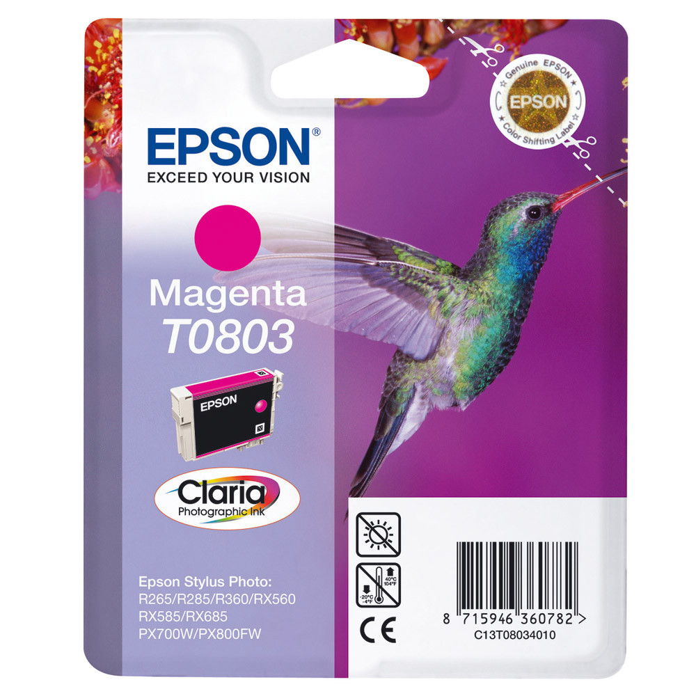 Cartouche Epson T0803 magenta pour imprimantes jet d'encre