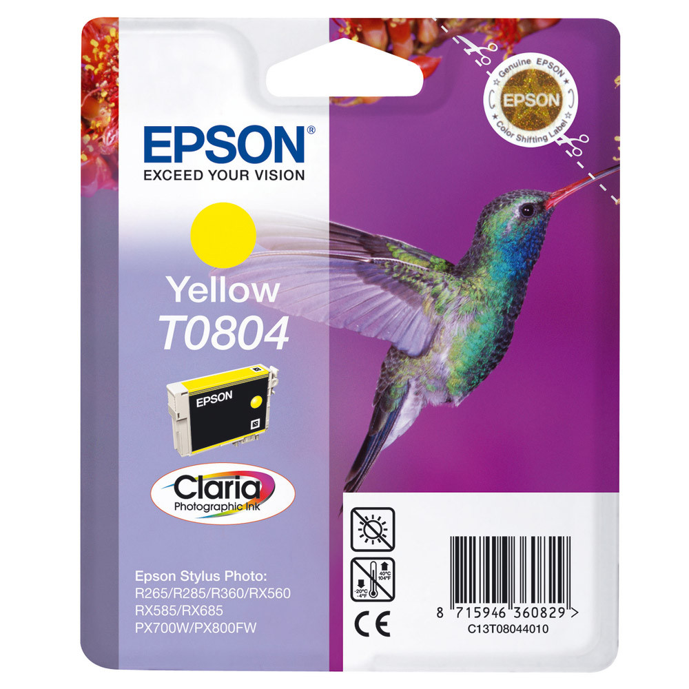 Cartouche Epson T0804 jaune pour imprimantes jet d'encre