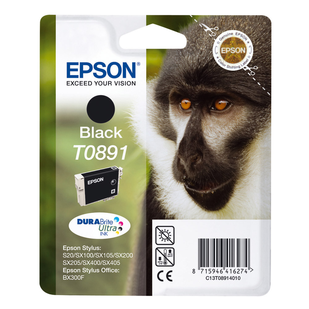 Cartouche Epson T0891 noir pour imprimantes jet d'encre