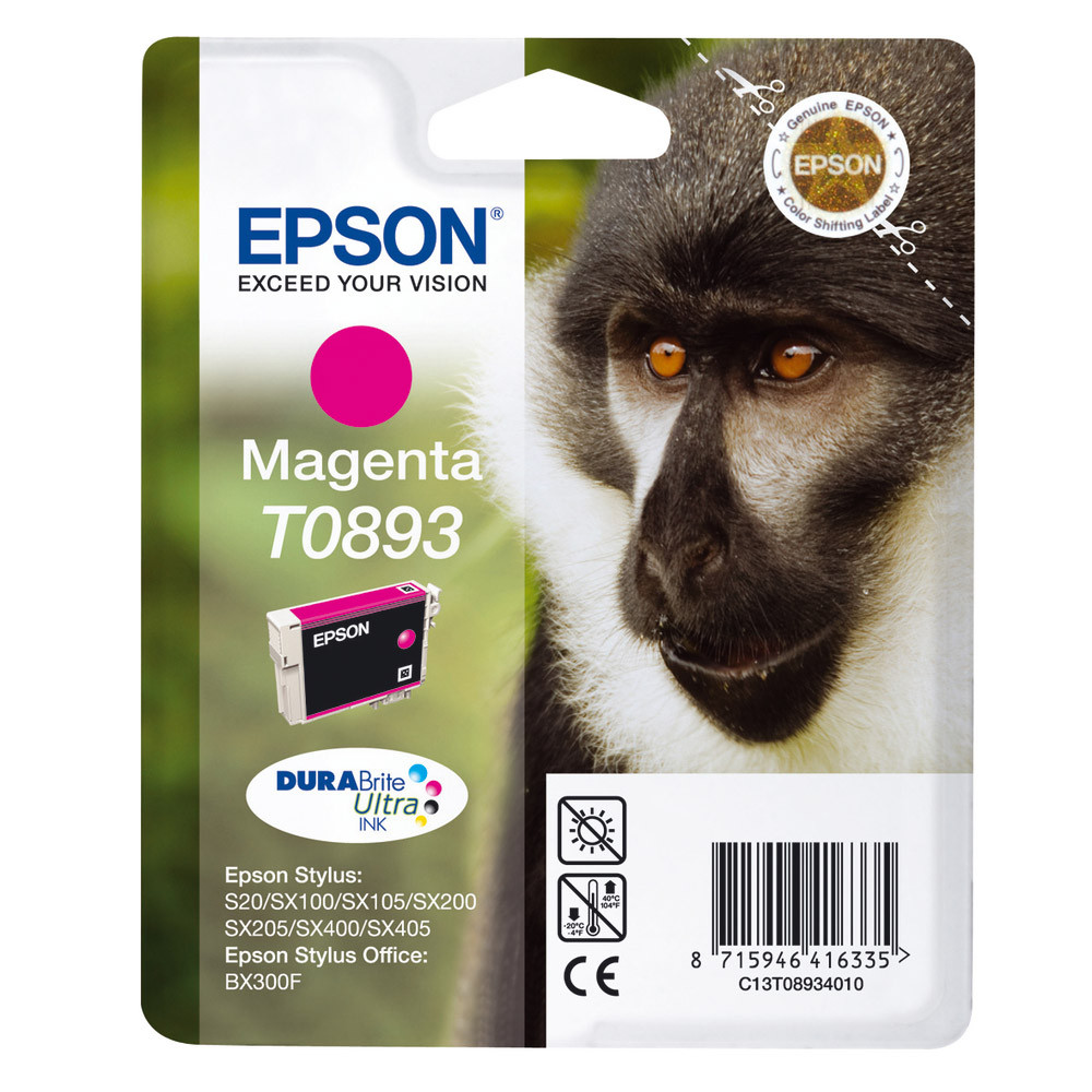 Cartouche Epson T0893 magenta pour imprimantes jet d'encre