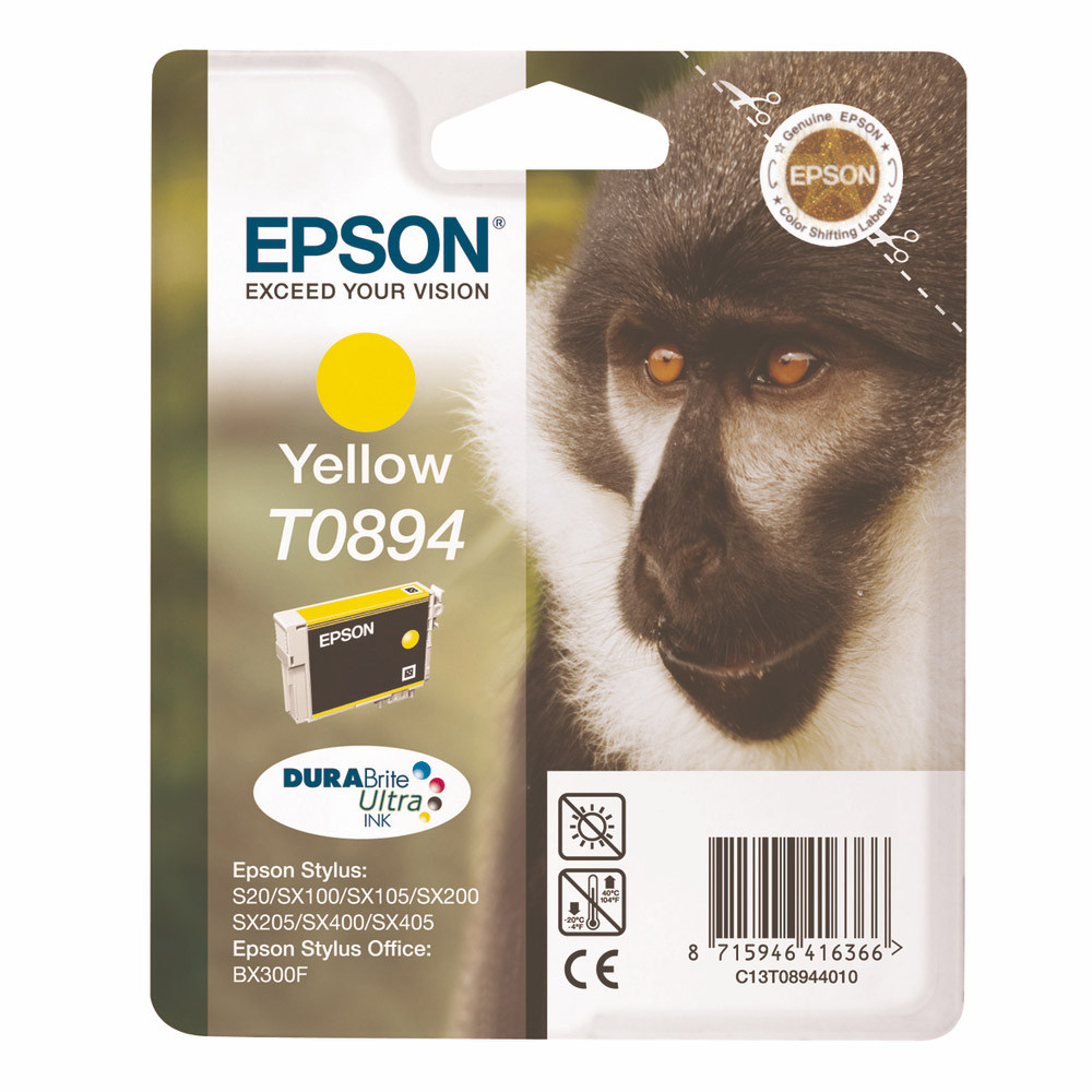 Cartouche Epson T0894 jaune pour imprimantes jet d'encre