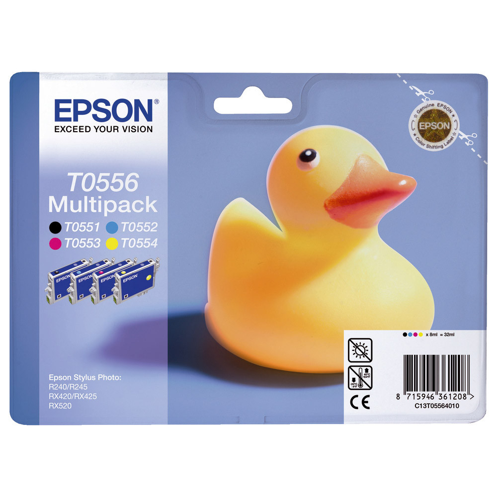 Pack 4 cartouches Epson T0056 noir et couleurs (cyan+magenta+jaune) pour imprimantes jet d'encre