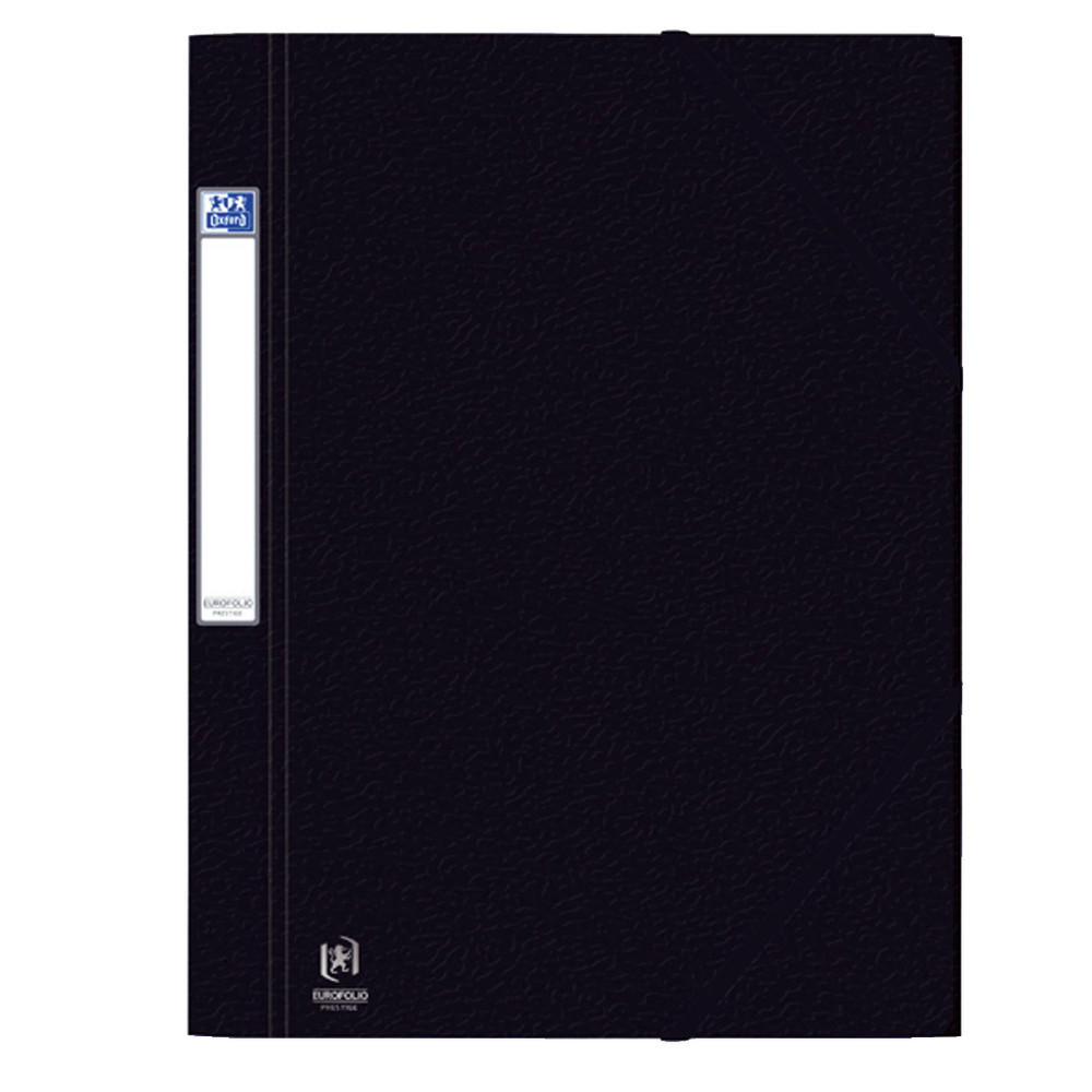 10 chemises à élastiques 3 rabats Eurofolio Prestige carte 7/10e - 600 g coloris noir