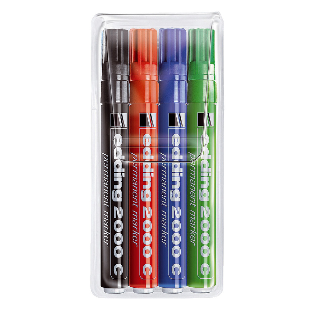 4 marqueurs permanents Edding 2000 C coloris assortis