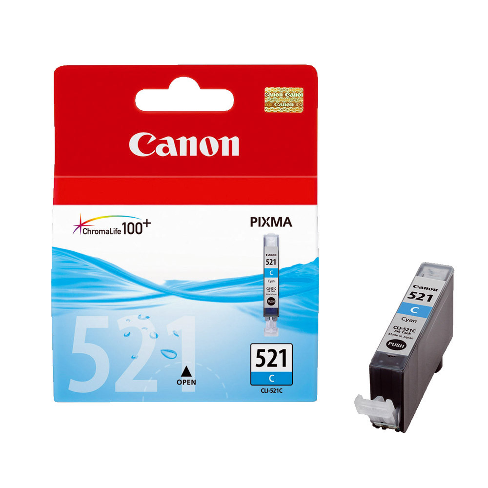 Cartouche Canon CLI 521C cyan pour imprimantes jet d'encre