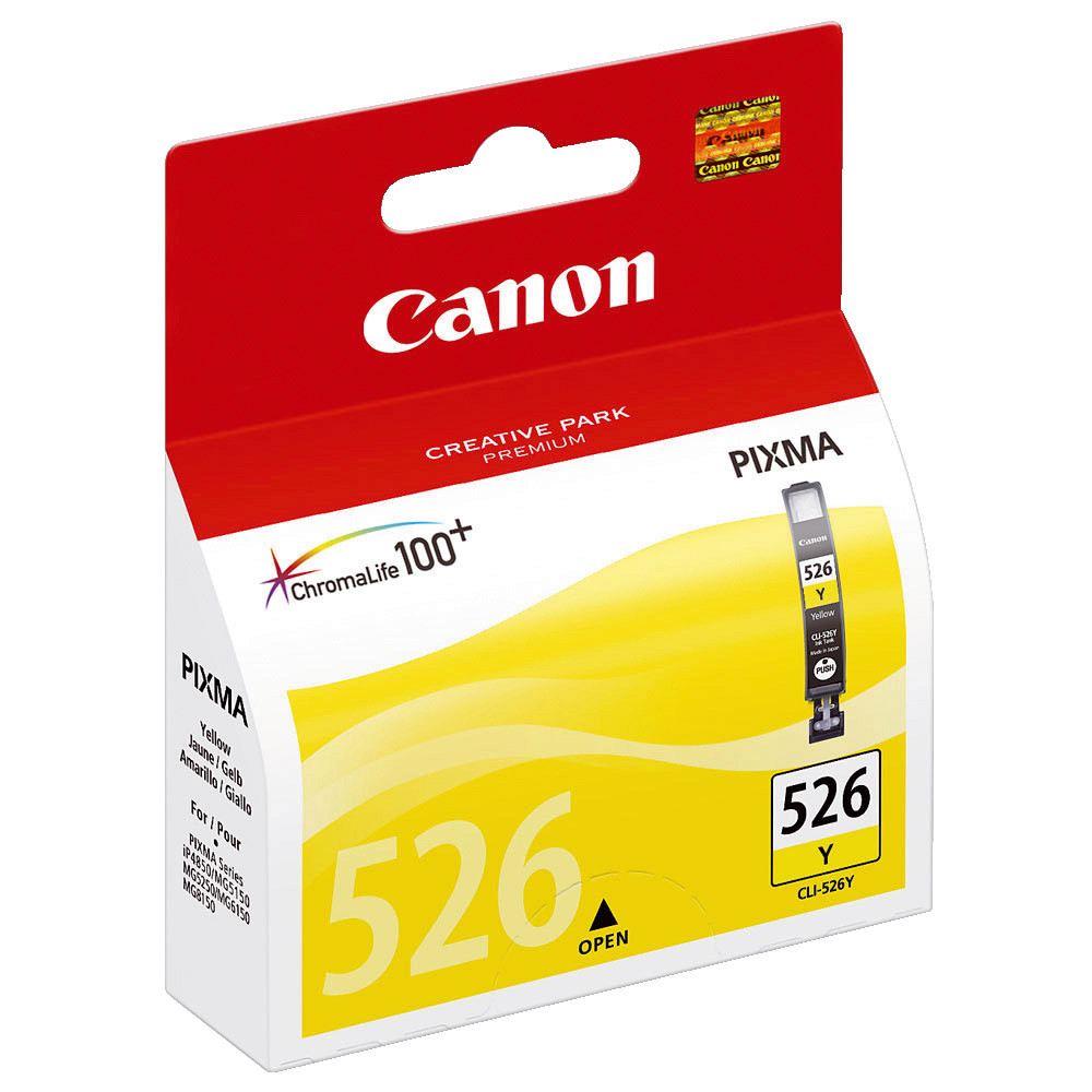 Cartouche Canon CLI 526Y jaune pour imprimantes jet d'encre