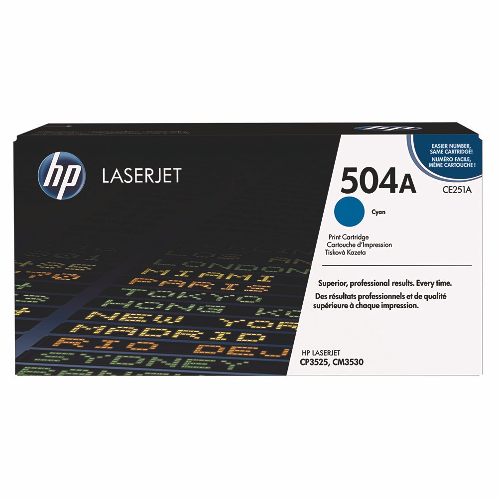 Toner HP 504A cyan pour imprimantes laser