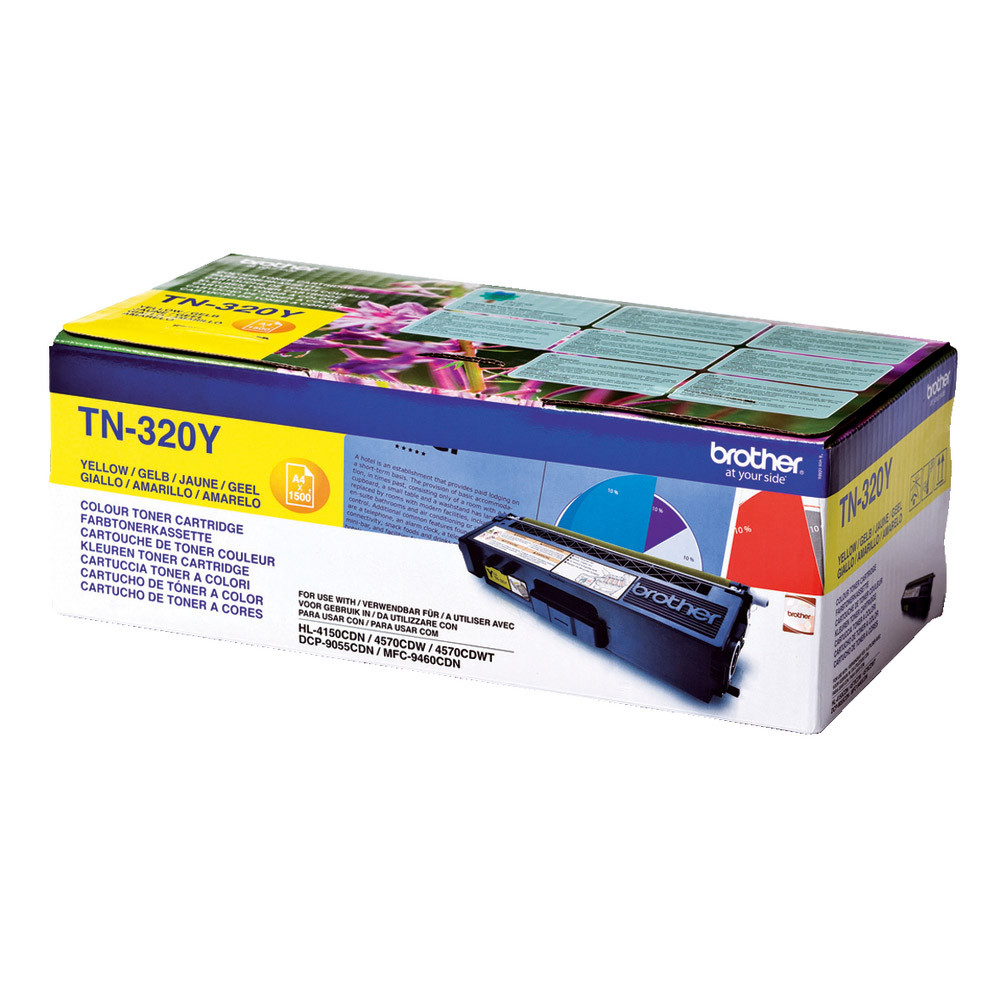 Toner Brother TN 320Y jaune pour imprimantes laser
