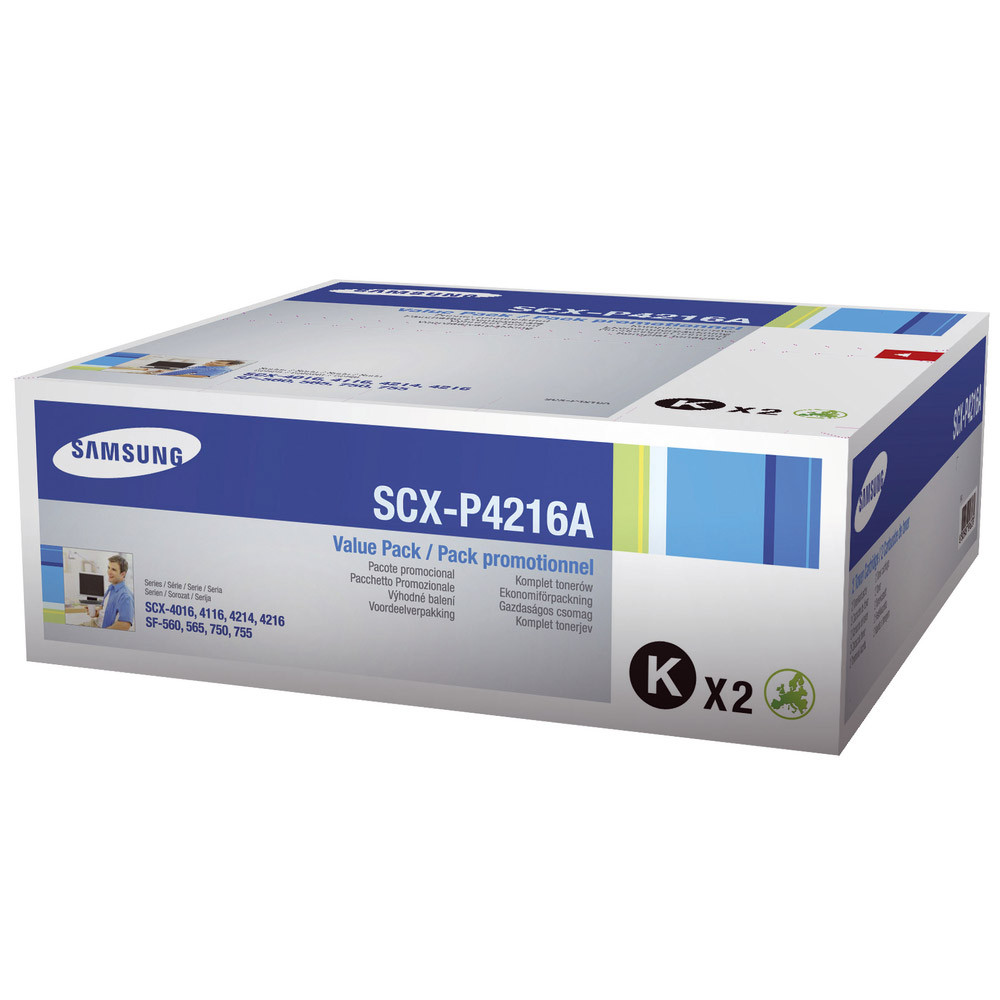 Pack 2 toners Samsung SCX-P4216A noir pour imprimantes laser