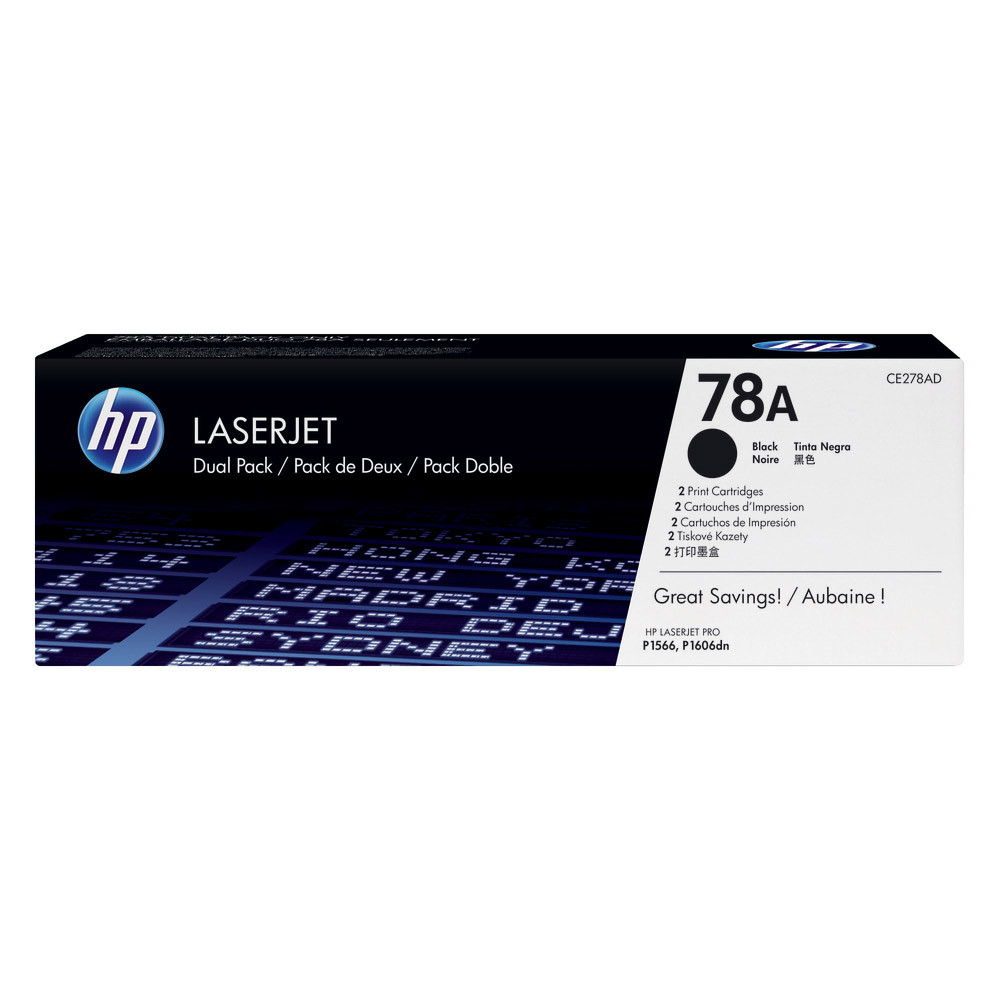 Pack 2 toners HP 78AD noir pour imprimantes laser
