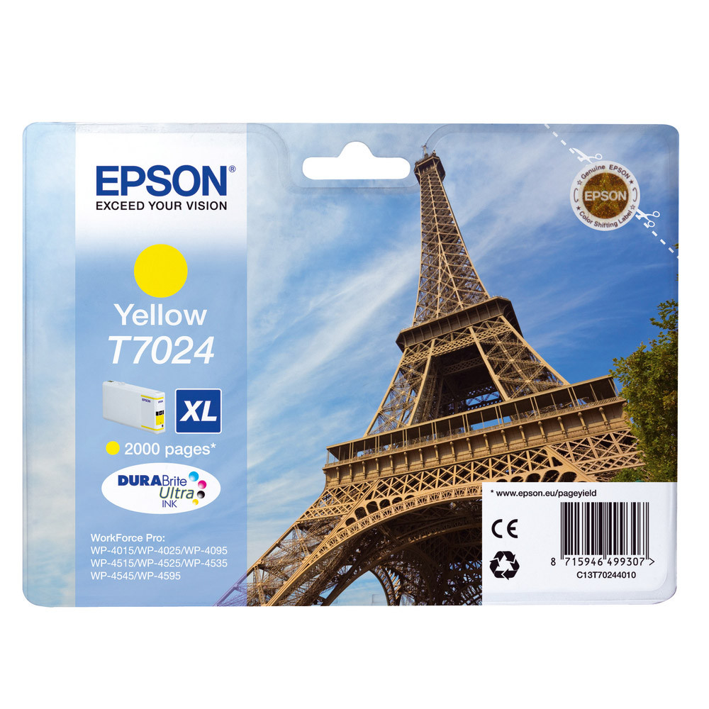 Cartouche Epson T7024 jaune pour imprimantes jet d'encre