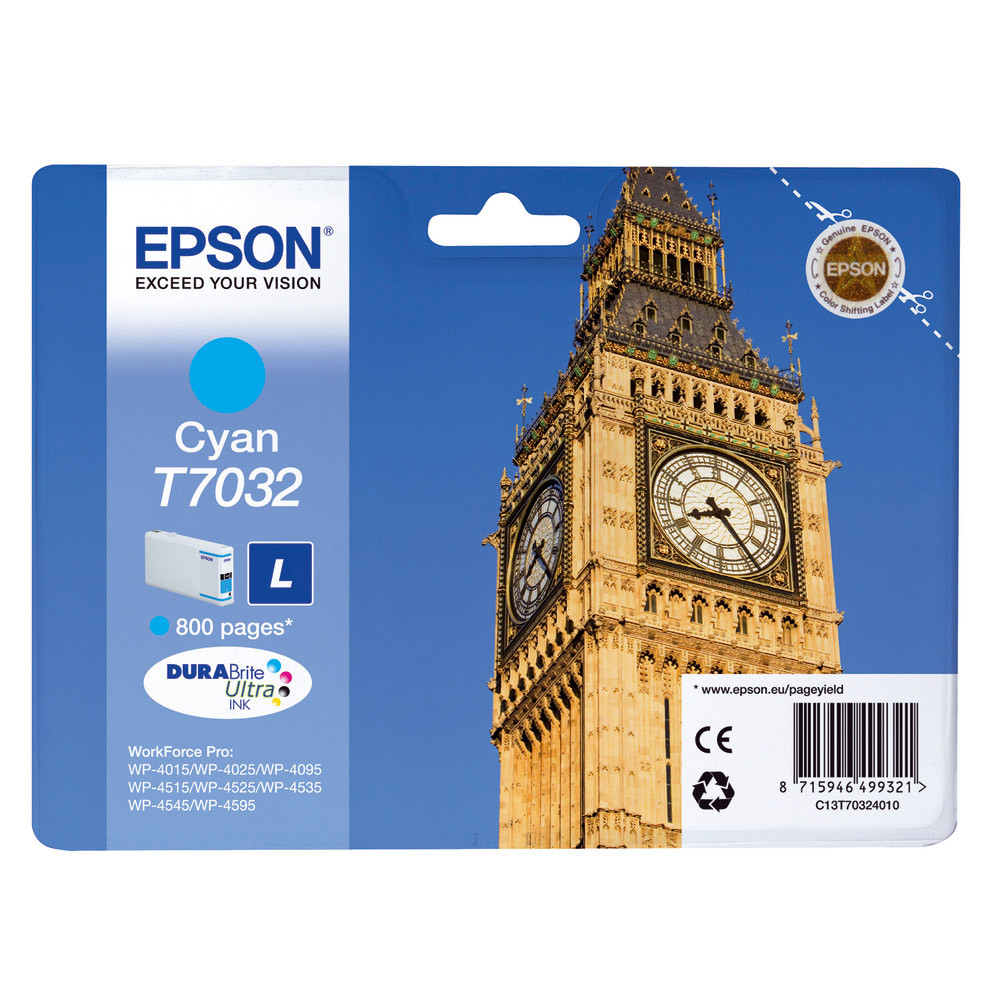 Cartouche Epson T7032 cyan pour imprimantes jet d'encre