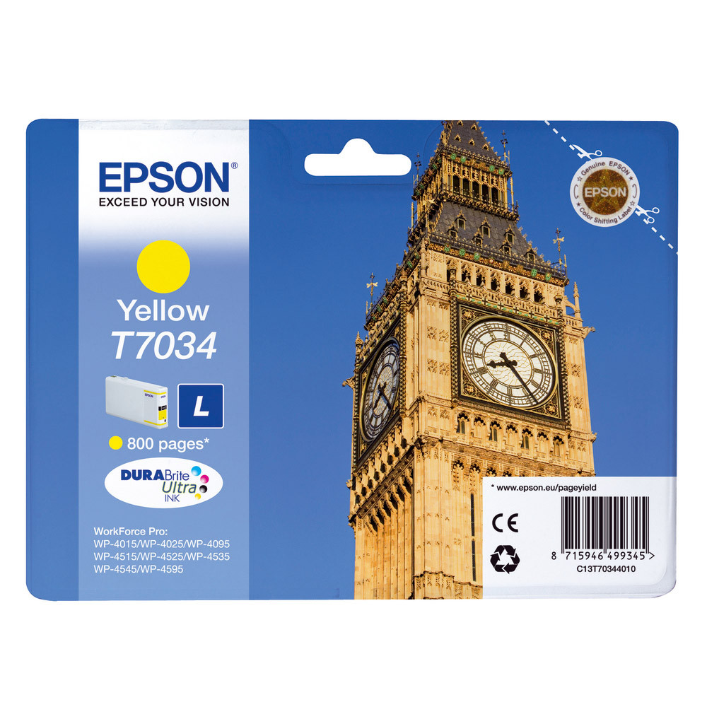 Cartouche Epson T7034 jaune pour imprimantes jet d'encre