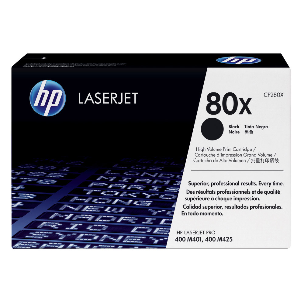 Toner HP 80X noir pour imprimantes laser