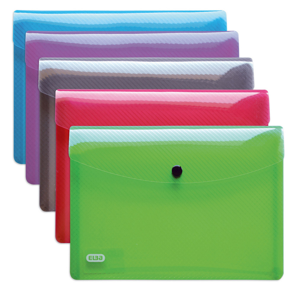 5 chemises pochettes Hawai format A4 coloris assortis