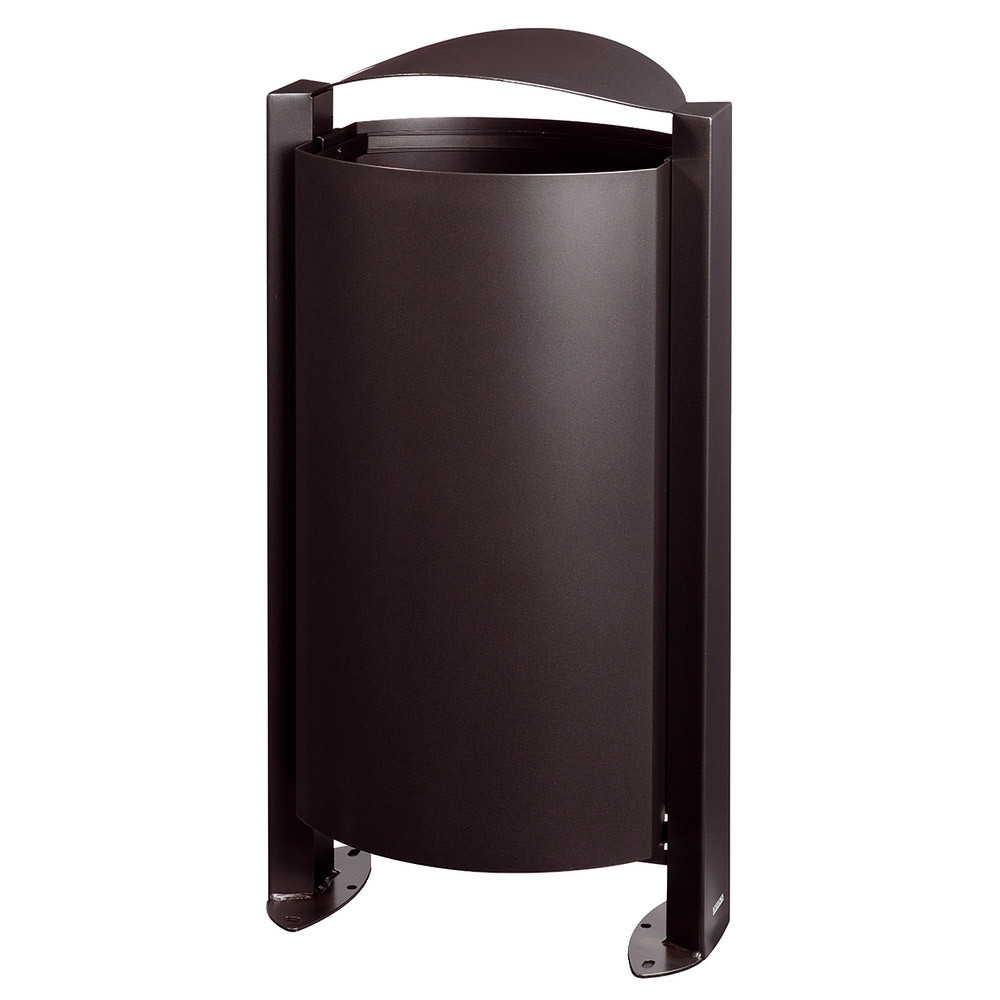Corbeille métal sur pied 100 L gris manganèse