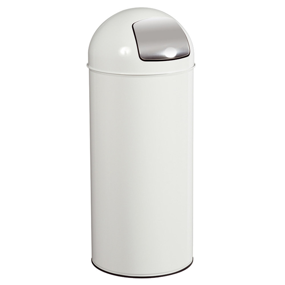 Poubelle Push Rossignol 45 L blanche couvercle à trappe