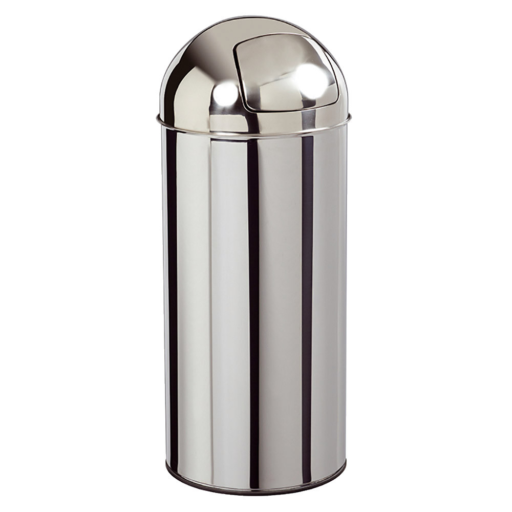 Poubelle Push Rossignol 45 L inox couvercle à trappe