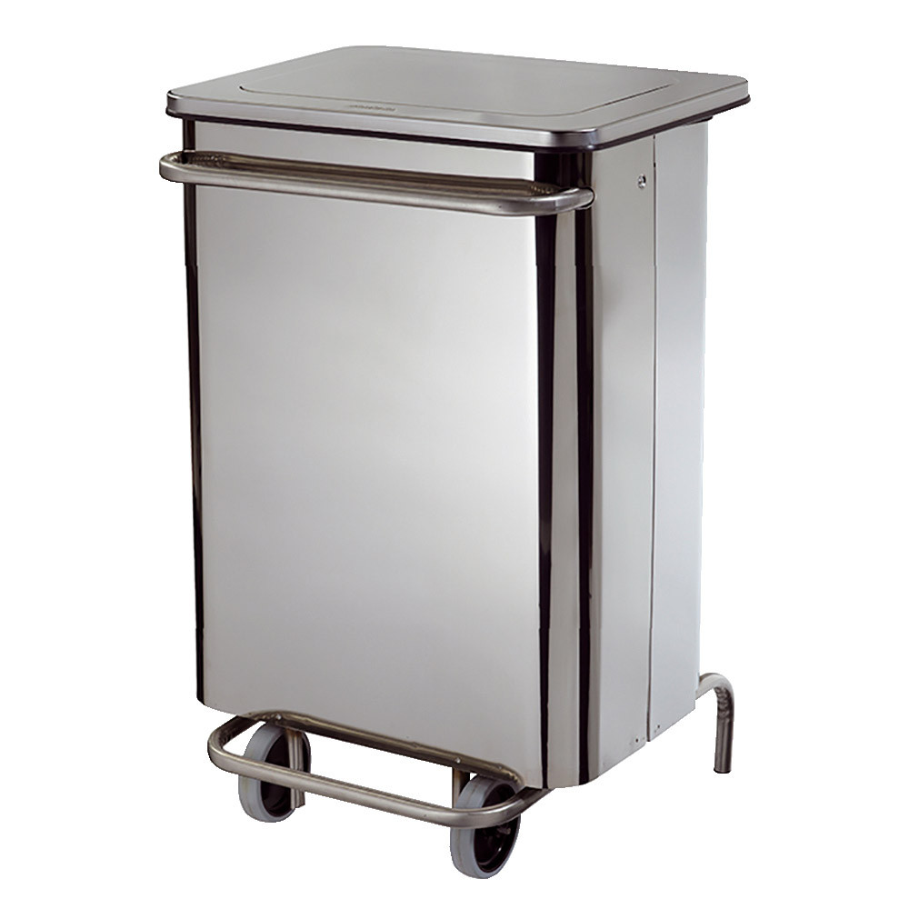 Poubelle mobile à pédale 70 L Inox Rossignol