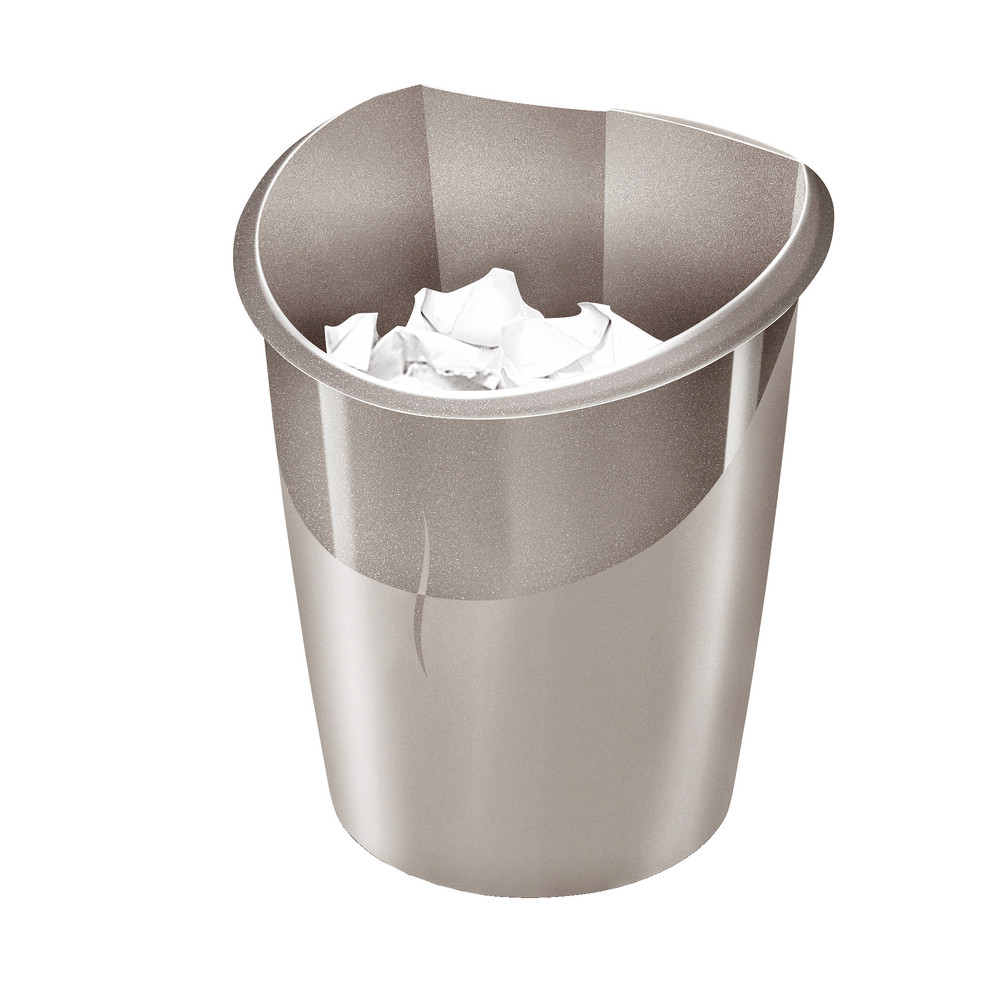 Corbeille bureau Ellypse grise 15 L