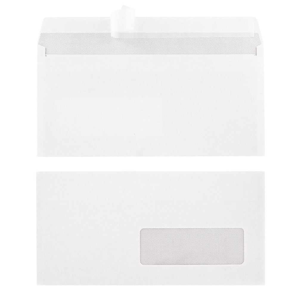 500 enveloppes C5 blanches 1er prix à bande protectrice 162 x 229 mm avec fenêtre 45 x 100 mm vélin 