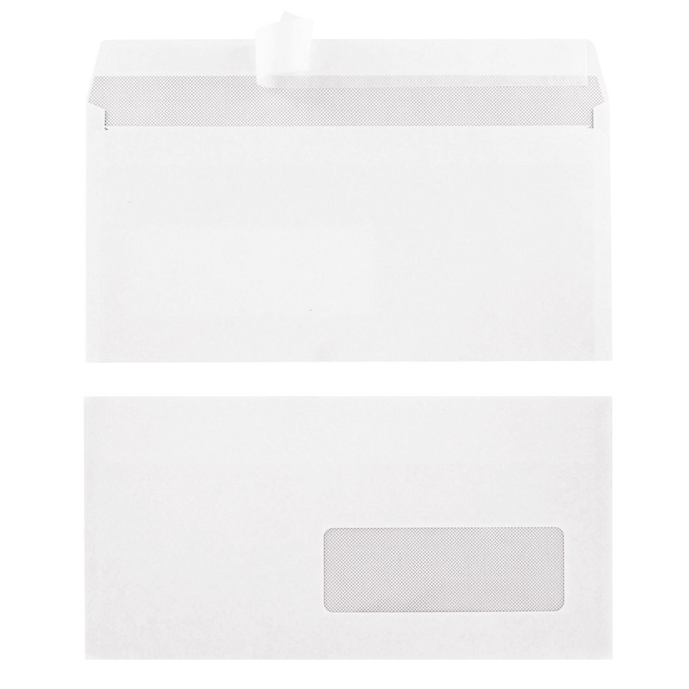 500 enveloppes C5 blanches 1er prix à bande protectrice 162 x 229 mm avec fenêtre 45 x 100 mm vélin