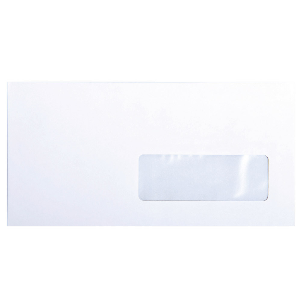 500 enveloppes DL blanches Clairefontaine à bande protectrice 110 x 220 mm avec fenêtre 35 x 100 mm 