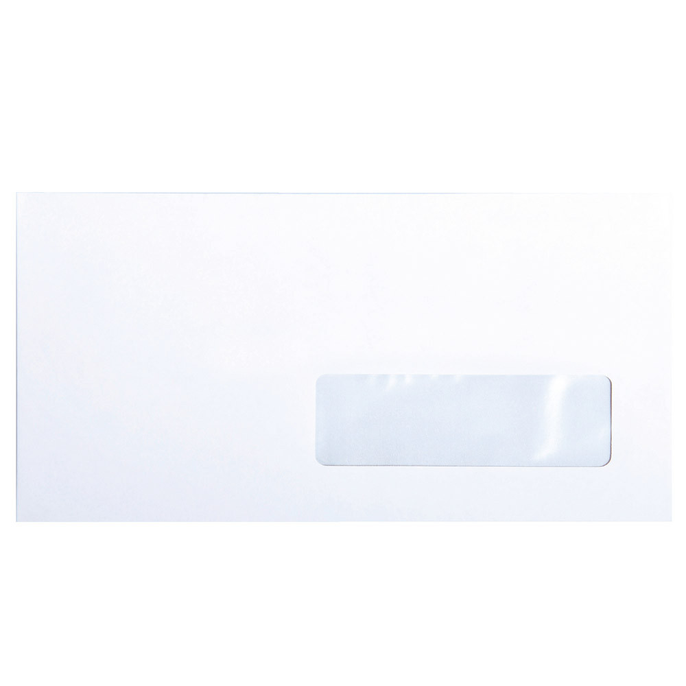 500 Enveloppes DL blanches Clairefontaine à bande protectrice 110 x 220 mm avec fenêtre 45 x 100 mm 