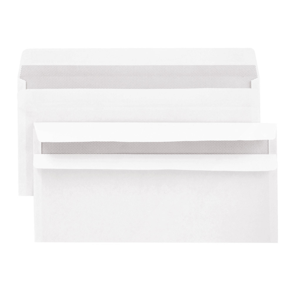 50 enveloppes C6 blanches La Couronne précasées à bande protectrice 114 x  162 mm sans fenêtre vélin 80 g - Enveloppes sans fenêtre