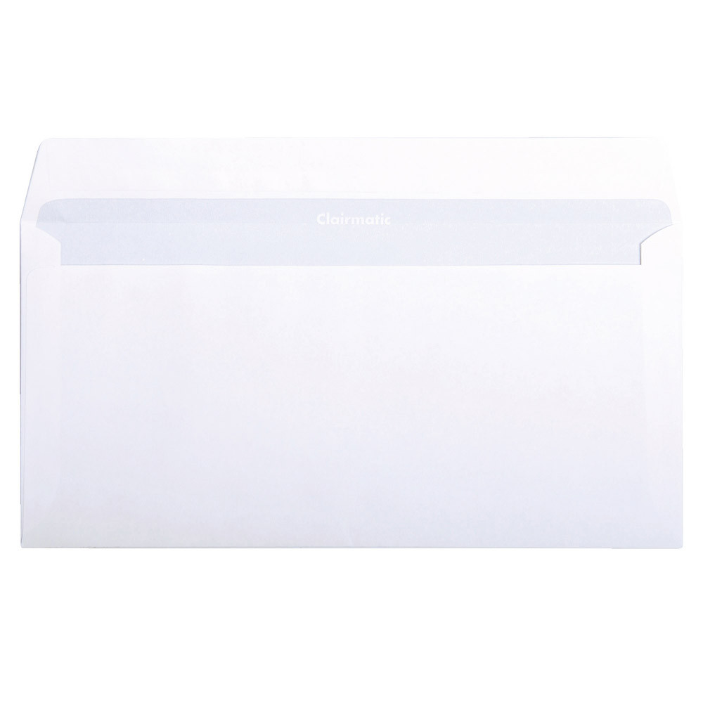 500 enveloppes blanches Clairefontaine à bande protectrice 114 x 229 mm sans fenêtre vélin 80 g
